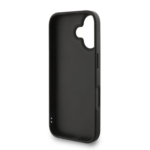 Guess PU 4G Metal Logo Strap tok, iPhone 16 - fekete