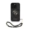 Guess PU 4G Metal Logo Strap tok, iPhone 16 Pro Max - fekete