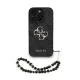 Guess PU 4G Metal Logo Strap tok, iPhone 16 Pro Max - fekete