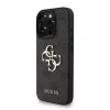 Guess PU 4G Metal Logo Strap tok, iPhone 16 Pro Max - fekete