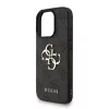 Guess PU 4G Metal Logo Strap tok, iPhone 16 Pro Max - fekete