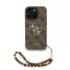 Guess PU 4G Metal Logo Strap tok, iPhone 16 Pro Max - barna