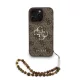 Guess PU 4G Metal Logo Strap tok, iPhone 16 Pro Max - barna