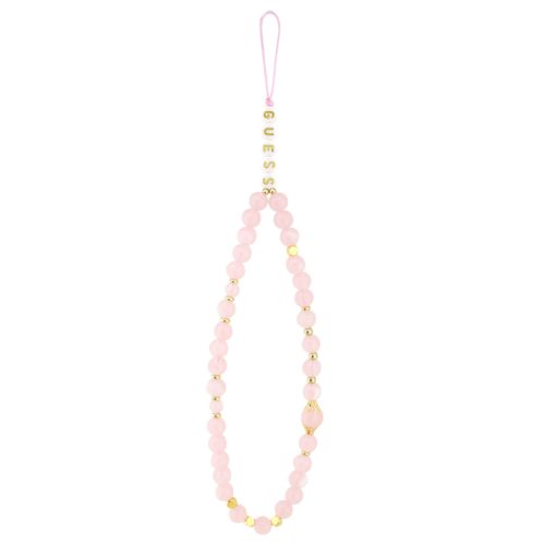 Guess PU 4G Metal Logo Strap tok, iPhone 16 - rózsaszín