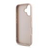 Guess PU 4G Metal Logo Strap tok, iPhone 16 - rózsaszín