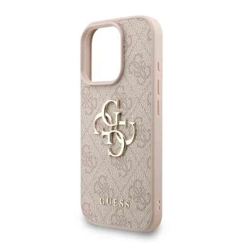 Guess PU 4G Metal Logo Strap tok Apple iPhone 16 Pro Max készülékhez – rózsaszín