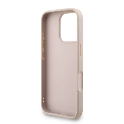 Guess PU 4G Metal Logo Strap tok Apple iPhone 16 Pro Max készülékhez – rózsaszín