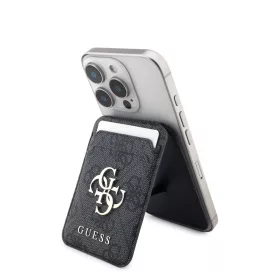  Guess 4G Metal Logo MagSafe kártyatartó állvánnyal – fekete