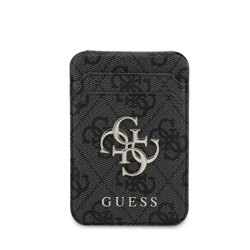 Guess 4G Metal Logo MagSafe kártyatartó állvánnyal – fekete