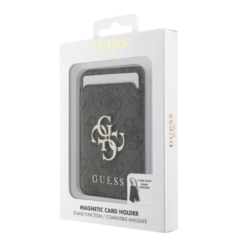 Guess 4G Metal Logo MagSafe kártyatartó állvánnyal – fekete
