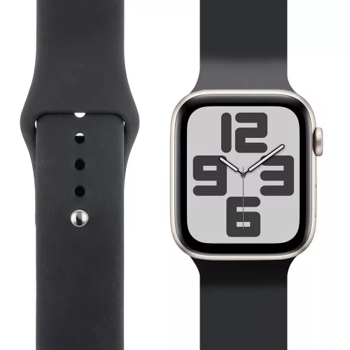  OBAL:ME Apple Watch 42-49mm szilikon szíj, M-L - fekete