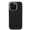 Mercedes Liquid Silicone Stripes Pattern MagSafe iPhone 16 Pro tok – Fekete
