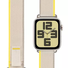    OBAL:ME Textil szíj Apple Watch 42-49 mm M-L - bézs/sárga