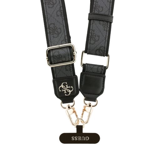 Guess Crossbody Strap PU 4G Metal Logo Black - fekete