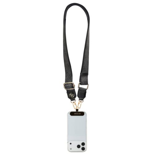 Guess Crossbody Strap PU 4G Metal Logo Black - fekete