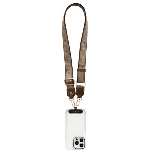 Guess Crossbody Strap PU 4G Metal Logo Brown - barna