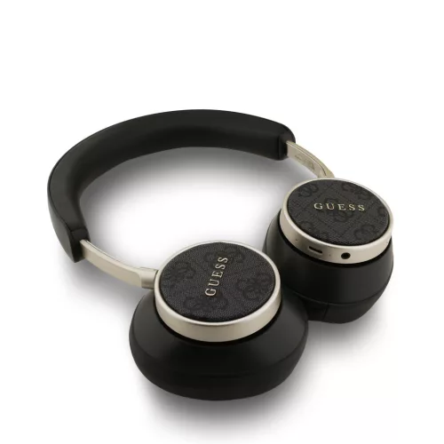 Guess PU Leather 4G Classic Logo ENC Wireless Headphone Black - fekete