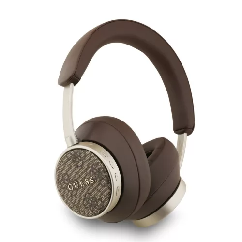 Guess PU Leather 4G Classic Logo ENC Wireless Headphone Brown - barna