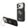 Guess PU Grained 4G Logo Stand Camera Frame tok, iPhone 17 Pro Max - fekete