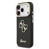 Guess PU Grained 4G Logo Stand Camera Frame tok, iPhone 17 Pro Max - fekete