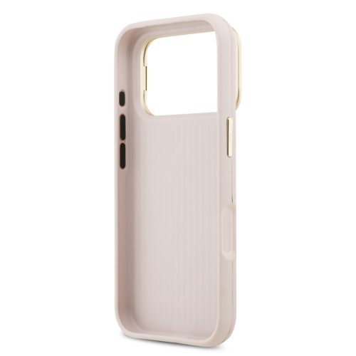 Guess PU Grained 4G Logo Stand Camera Frame tok, iPhone 17 Pro - rózsaszín