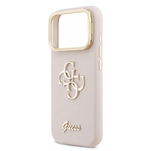 Guess PU Grained 4G Logo Stand Camera Frame tok, iPhone 17 Pro Max - rózsaszín