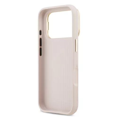 Guess PU Grained 4G Logo Stand Camera Frame tok, iPhone 17 Pro Max - rózsaszín