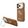 Guess PU Grained 4G Logo Stand Camera Frame tok, iPhone 17 Pro - barna