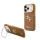 Guess PU Grained 4G Logo Stand Camera Frame tok, iPhone 17 Pro Max - barna