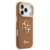 Guess PU Grained 4G Logo Stand Camera Frame tok, iPhone 17 Pro Max - barna