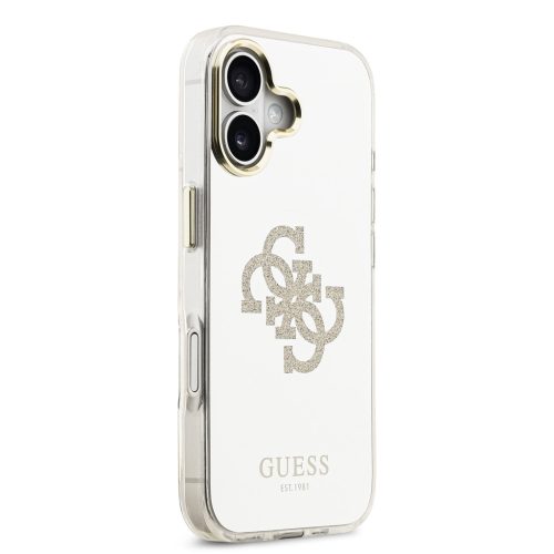 Guess PC/TPU Mirror 4G Glitter Logo MagSafe tok, iPhone 17 - arany