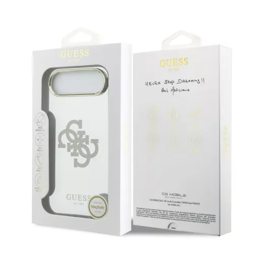 Guess PC/TPU Mirror 4G Glitter Logo MagSafe tok, iPhone Air - arany