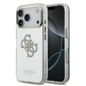   Guess PC/TPU Mirror 4G Glitter Logo MagSafe tok, iPhone 17 Pro  - arany