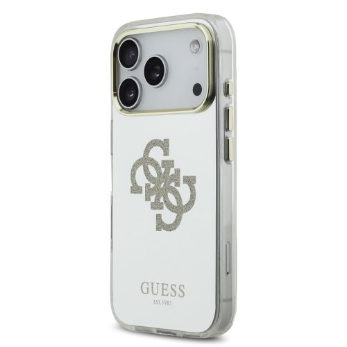 Guess PC/TPU Mirror 4G Glitter Logo MagSafe tok, iPhone 17 Pro  - arany