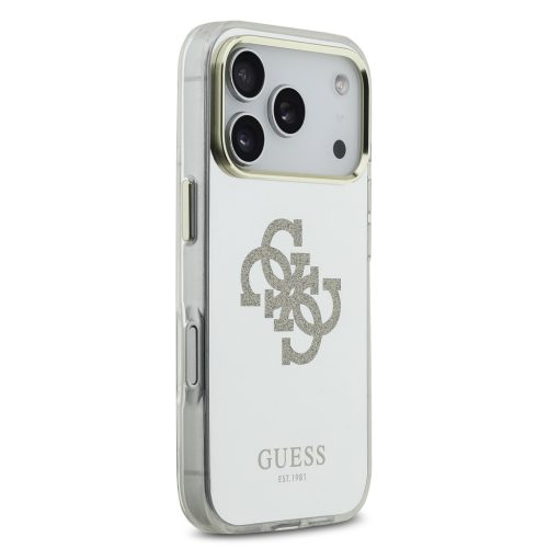 Guess PC/TPU Mirror 4G Glitter Logo MagSafe tok, iPhone 17 Pro  - arany