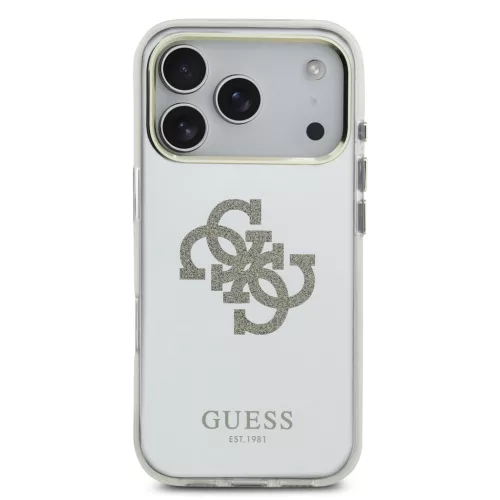 Guess PC/TPU Mirror 4G Glitter Logo MagSafe tok, iPhone 17 Pro Max - arany