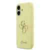 Guess Liquid Silicone 4G Metal Logo tok, iPhone 17 - sárga