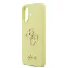 Guess Liquid Silicone 4G Metal Logo tok, iPhone 17 - sárga