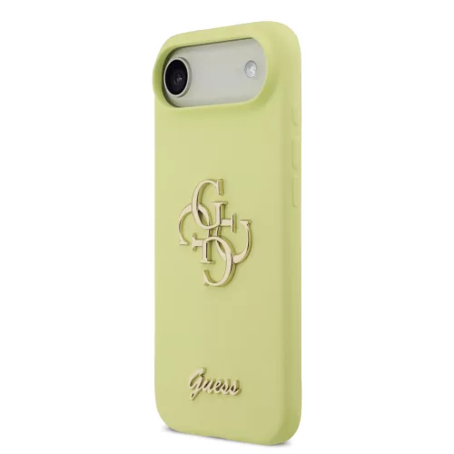 Guess Liquid Silicone 4G Metal Logo tok, iPhone Air - sárga