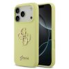 Guess Liquid Silicone 4G Metal Logo tok, iPhone 17 Pro - sárga
