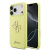 Guess Liquid Silicone 4G Metal Logo tok, iPhone 17 Pro Max - sárga