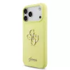 Guess Liquid Silicone 4G Metal Logo tok, iPhone 17 Pro Max - sárga