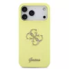 Guess Liquid Silicone 4G Metal Logo tok, iPhone 17 Pro Max - sárga