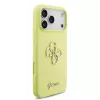 Guess Liquid Silicone 4G Metal Logo tok, iPhone 17 Pro Max - sárga