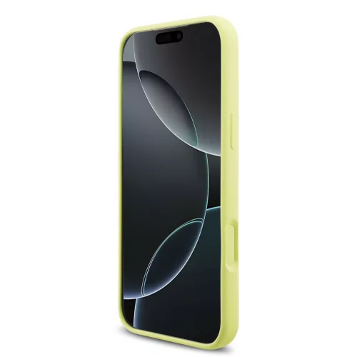 Guess Liquid Silicone 4G Metal Logo tok, iPhone 17 Pro Max - sárga