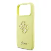 Guess Liquid Silicone 4G Metal Logo tok, iPhone 17 Pro Max - sárga