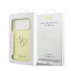 Guess Liquid Silicone 4G Metal Logo tok, iPhone 17 Pro Max - sárga