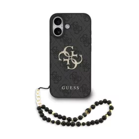 Guess PU 4G Metal Logo Strap tok, iPhone 17 - fekete