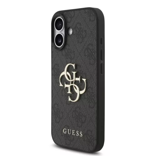 Guess PU 4G Metal Logo Strap tok, iPhone 17 - fekete -