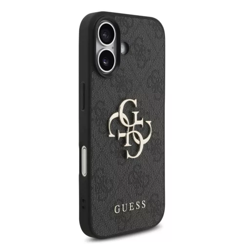Guess PU 4G Metal Logo Strap tok, iPhone 17 - fekete -